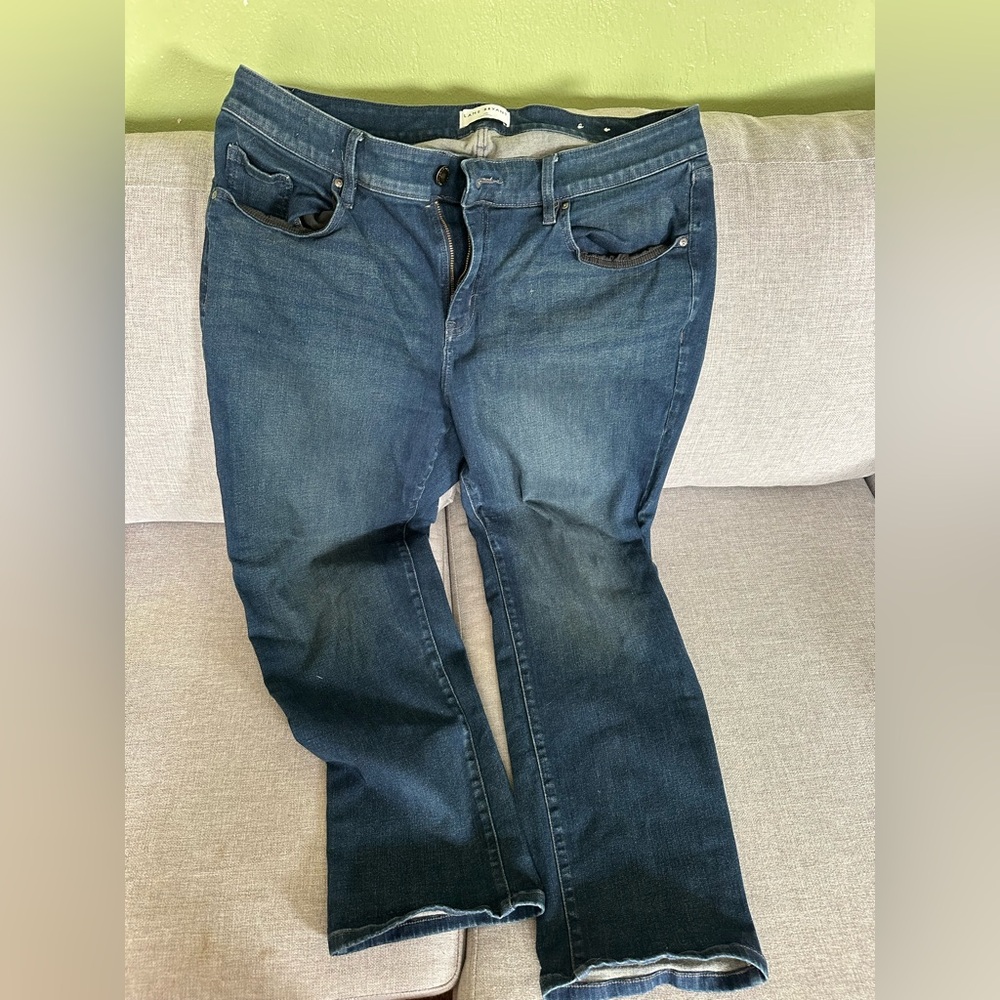 Lane Bryant High Rise Curvy Fit Straight Leg Short Jeans